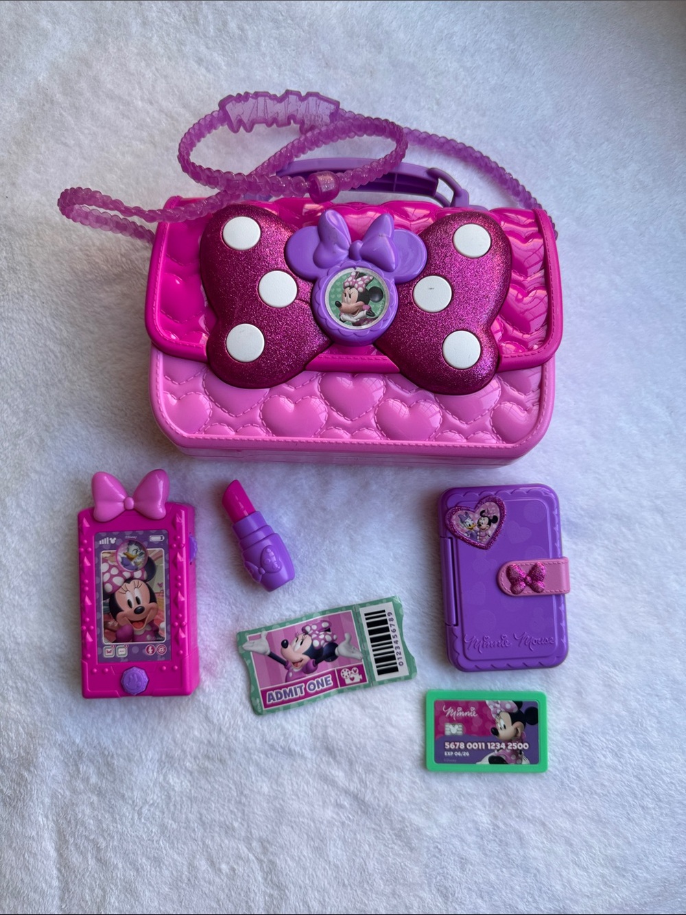 Pink & Purple Minnie Mouse Bow Purse Playset